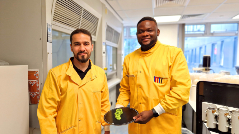 Dr Alexandros Stratakos (left) with PhD student Oluwatobi Fatola - pictire contributed