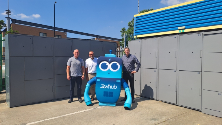 Left to right: Andy Crees, chief operations officer at ByBox, Jonathan White, CEO at LockerQuest, George Cook, fleet operations director at ZevHub - picture contributed