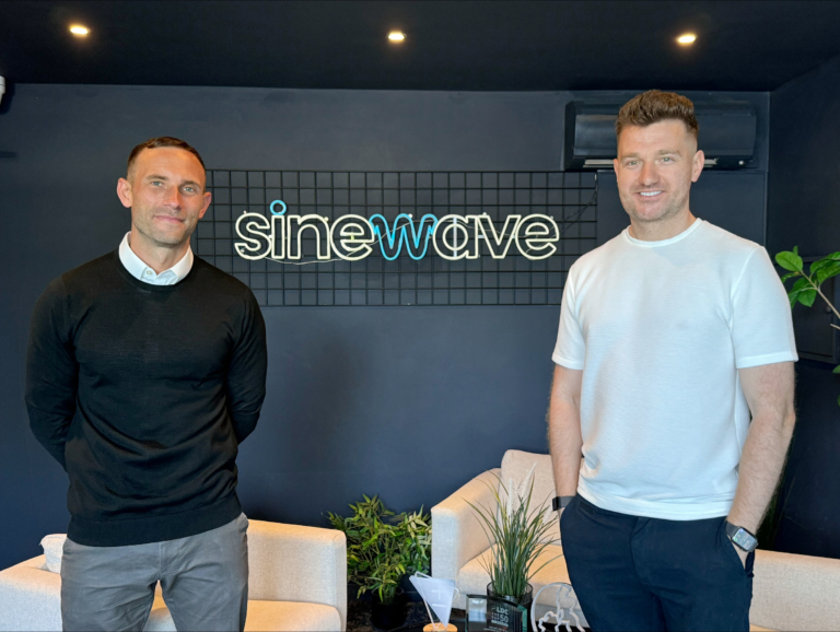 Mintivo managing director Alex Jukes, left, with Sinewave CEO Adam Woodley - picture contributed