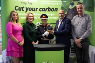 L-R: Sidney Jones, Laura Carter, Lord-Lieutenant of Worcestershire Mrs Beatrice Grant, Mark Olpin and Rob Booth - picture contributed