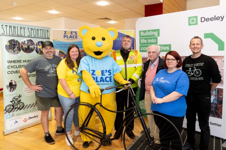 Representatives from the Deeley Group, Coventry Road Club, Zoe’s Place, University Hospital Coventry and Warwickshire and Warwickshire and Solihull Blood Bikes at this year’s Starley Sportive - picture contributed